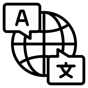 Illustration of a globe representing multilingual ABA support